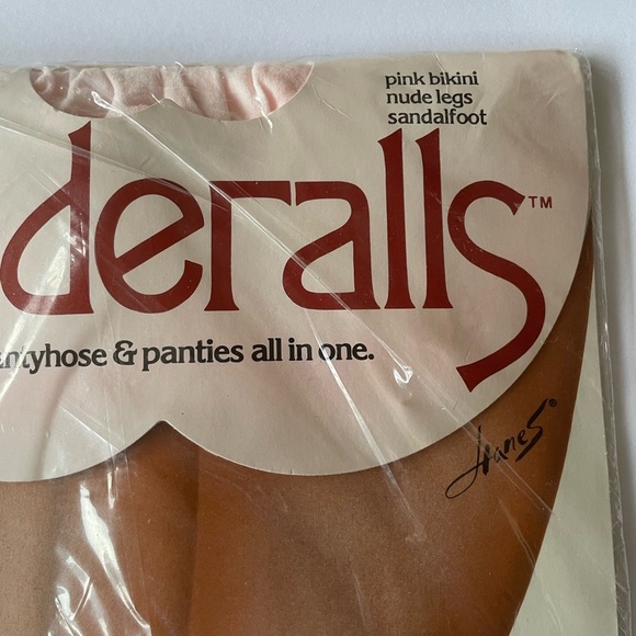 Underalls Coloralls Pantyhose Size AB Pink Panty Nude Legs Sandalfoot Vtg 1985 - Picture 3 of 8